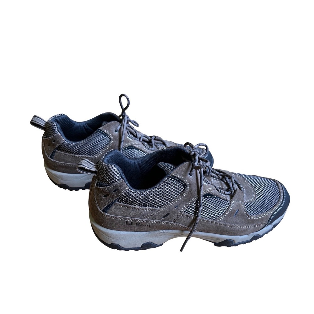 LL‎ Bean Mens Trail Model Hiking Shoes Brown Suede Mesh Low Top 13 Wide